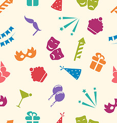 Image showing Seamless Pattern of Party Objects, Wallpaper for Holidays