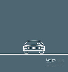 Image showing Logo of car, front side, in minimal flat composition in lines st