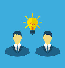 Image showing Business people with light bulbs as a concept of new ideas