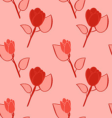 Image showing Seamless Pattern with Flowers, Background with Vintage Colors