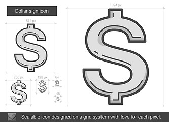 Image showing Dollar sign line icon.