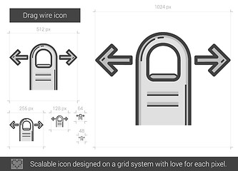 Image showing Drag wire line icon.