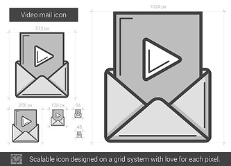 Image showing Video mail line icon.