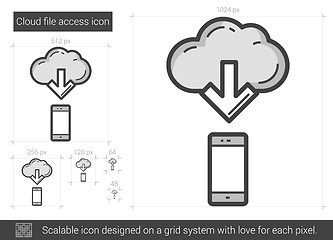 Image showing Cloud file access line icon.