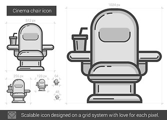 Image showing Cinema chair line icon.