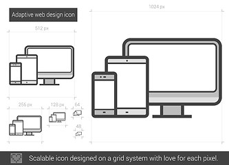 Image showing Adaptive web design line icon.