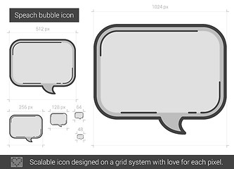 Image showing Speach bubble line icon.