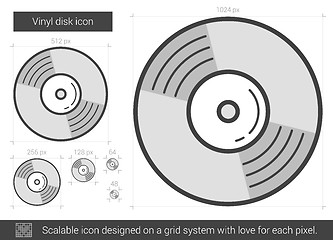 Image showing Vinyl disk line icon.