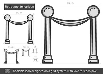 Image showing Red carpet fence line icon.