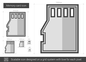 Image showing Memory card line icon.