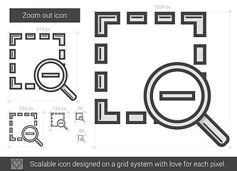 Image showing Zoom out line icon.