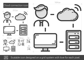 Image showing Cloud connection line icon.