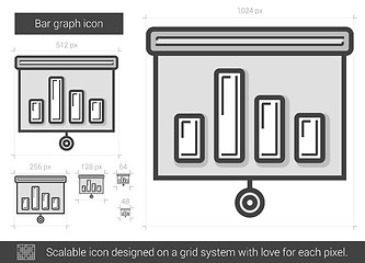 Image showing Bar graph line icon.