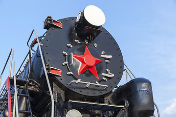 Image showing old steam locomotive close up