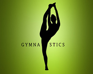 Image showing The silhouette of girl doing gymnastics dance