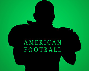 Image showing The silhouette of American football player