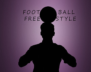 Image showing The silhouette of fan with ball