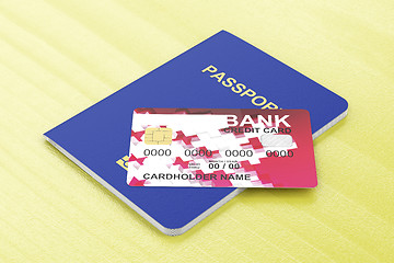 Image showing Passport and credit card