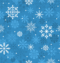 Image showing Seamless Texture with Variation Snowflakes