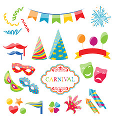 Image showing Set colorful objects of carnival, party, birthday