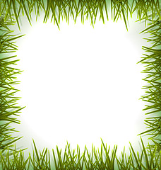 Image showing Realistic green grass like frame isolated on white - 