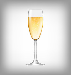 Image showing Realistic Glass of Champagne Isolated