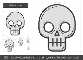 Image showing Malware line icon.