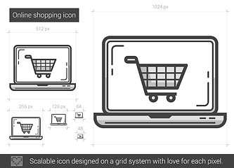 Image showing Online shopping line icon.