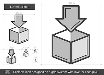 Image showing Letterbox line icon.