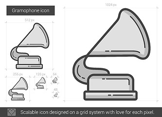 Image showing Gramophone line icon.