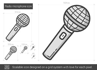 Image showing Radio microphone line icon.