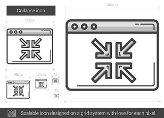 Image showing Collapse line icon.