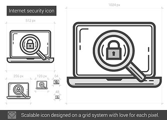 Image showing Internet security line icon.