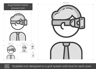Image showing Augmented reality glasses line icon.