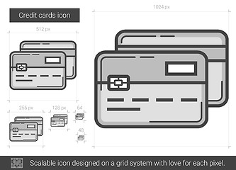 Image showing Credit cards line icon.