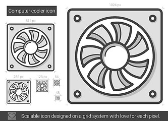 Image showing Computer cooler line icon.