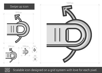 Image showing Swipe up line icon.