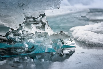 Image showing Blue icebergs closeup