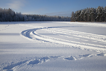 Image showing Tracks on snow