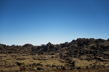 Image showing Iceland lava field covered with green moss