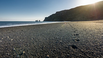 Image showing Beach near Vik Iceland