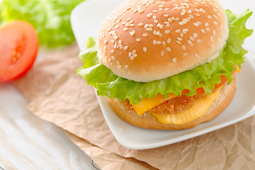 Image showing Fresh and tasty burger