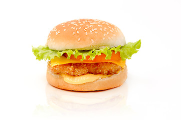 Image showing Fresh and tasty burger isolated