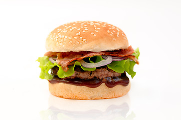 Image showing Fresh and tasty burger isolated