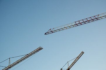 Image showing Construction cranes