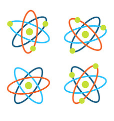 Image showing Atom Symbols for Science, Colorful Icons Isolated on White Background