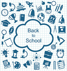 Image showing Collection of Education Flat Simple Icons