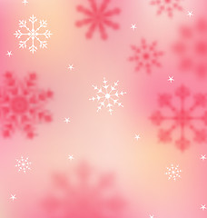 Image showing New Year pink wallpaper with snowflakes