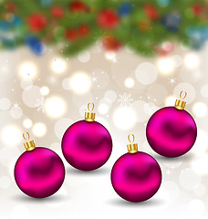 Image showing Christmas background with glass balls