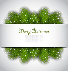 Image showing Christmas Framework with Green Fir Brnches